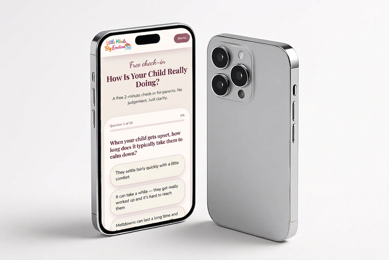 Little Minds, Big Emotions website on mobile